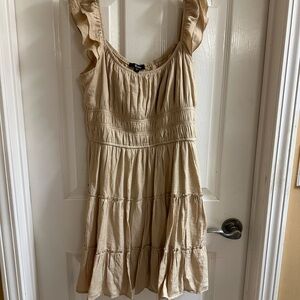 Trixxi Beige Gathered Blouse